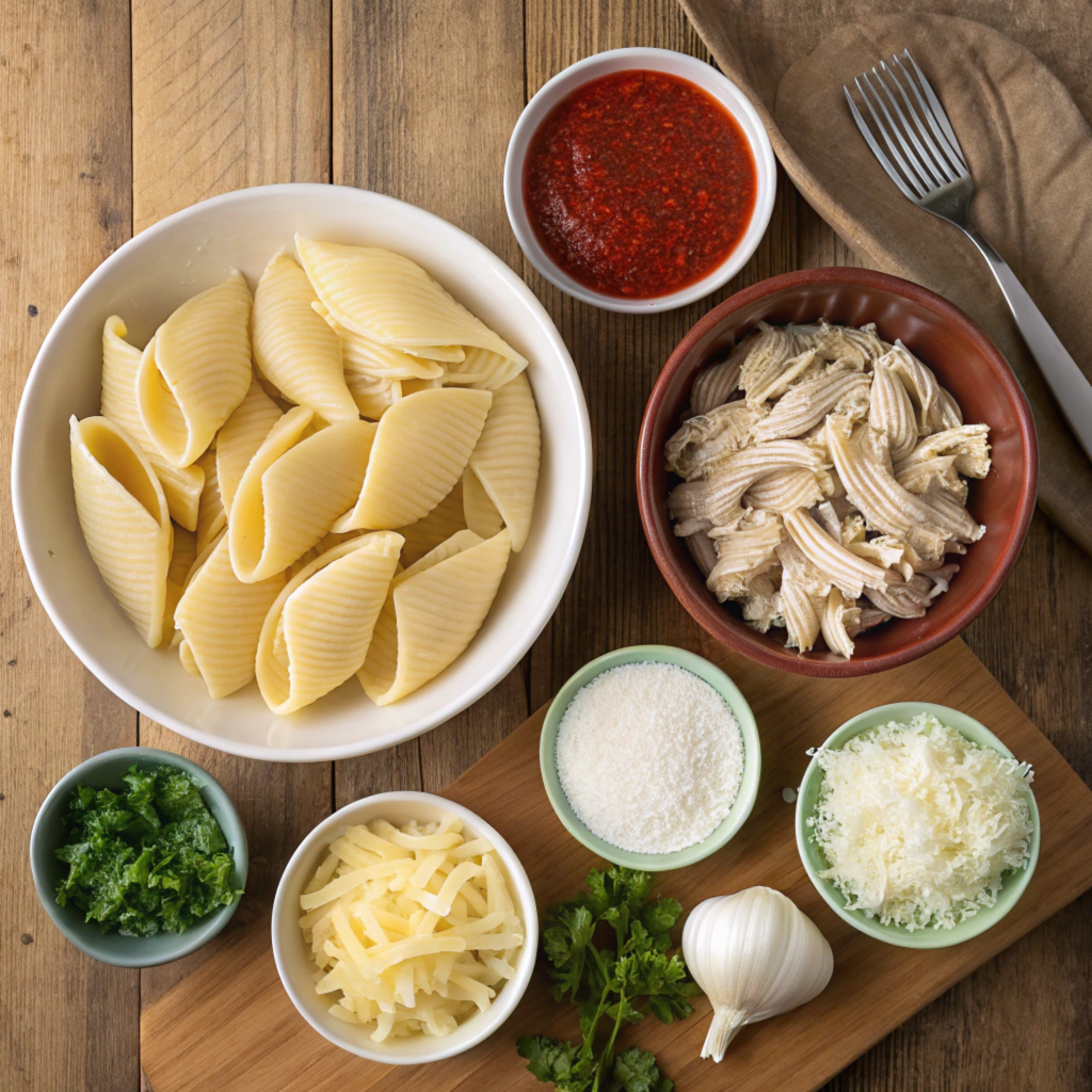 Ingredients for Classic Chicken Stuffed Shells